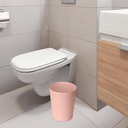 Small Plastic Trash Can - 1.8 Gallon - Pink - Wastebasket Garbage Can Container