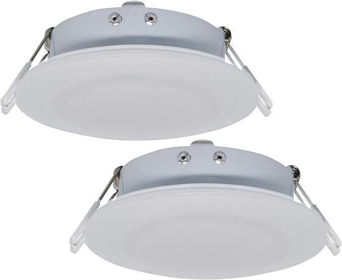 Facon 4.5inch 12V LED RV Puck Light - 2 Packs, 3400K Warm White, Full Aluminum Recessed 12Volt Interior Ceiling Lights for RV, Camper, Trailer, Boat, cETL Certified