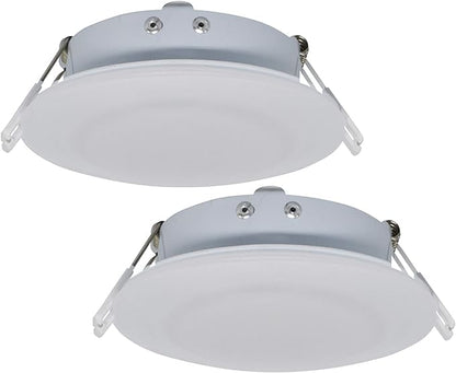 Facon 4.5inch 12V LED RV Puck Light - 2 Packs, 3400K Warm White, Full Aluminum Recessed 12Volt Interior Ceiling Lights for RV, Camper, Trailer, Boat, cETL Certified