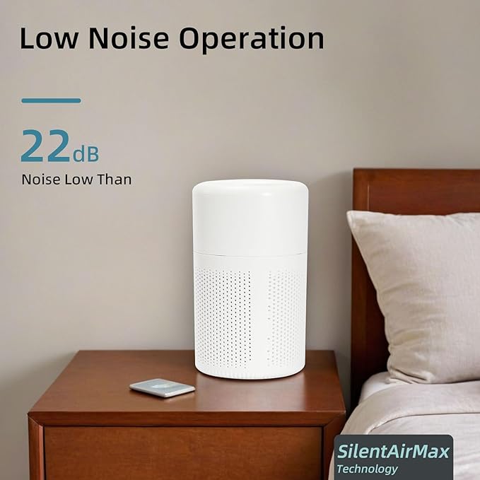 Small Air Purifier for Bedroom & Kitchen, Mini Air Purifier with Fragrance Function and 360° Air Inlet, HEPA Quiet Air Cleaner, Air Cleaner for Pet Odors Dust Smoke and Hair