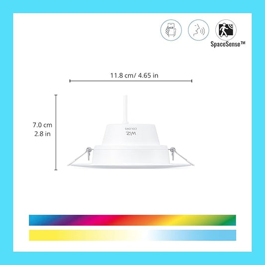 WiZ Connected Retrofit Recessed Downlight, 1150 Lumens, 6 Inch Matter Compatible LED Color Changing Lights, Motion Recessed Lighting ,Connects to your Wi-Fi, 1 Pack