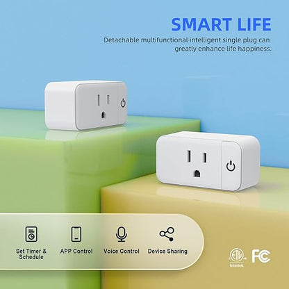 Matter Smart Plug Mini 15A, Support Apple HomeKit, Siri, Alexa, Google, SmartThings, App & Voice Control, Schedule & Timer, Super Easy Setup, 2.4G Wi-Fi Only, ETL&FCC, 4-Pack