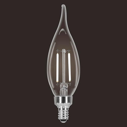 Sylvania B10 Clear LED White Filament Bulb, 3.5W, Dimmable, 300 LMS, Candelabra Base, 5000K, Daylight - 4 Pack (41847)