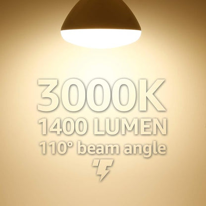 TORCHSTAR BR40 LED Light Bulbs, Indoor Flood Light Bulbs, Dimmable, 3000K Warm White, 100W Equivalent 17W, 1400lm, E26 Base, Recessed Can Light, Flicker-Free, UL & FCC Listed, Pack of 4