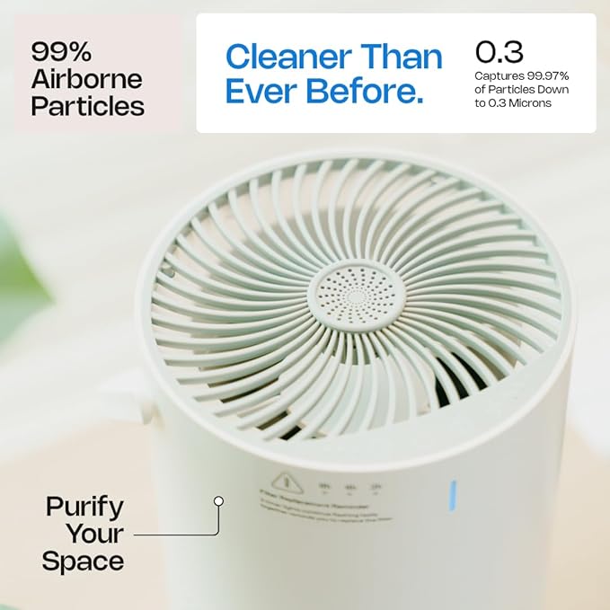 Hazel & House Compatible HEPA Air Purifier Replacement Filter Long-Life Mechanical HEPA Filter for Home, Bedroom & Office, Easy Install Filter for HH-Air-Purifier