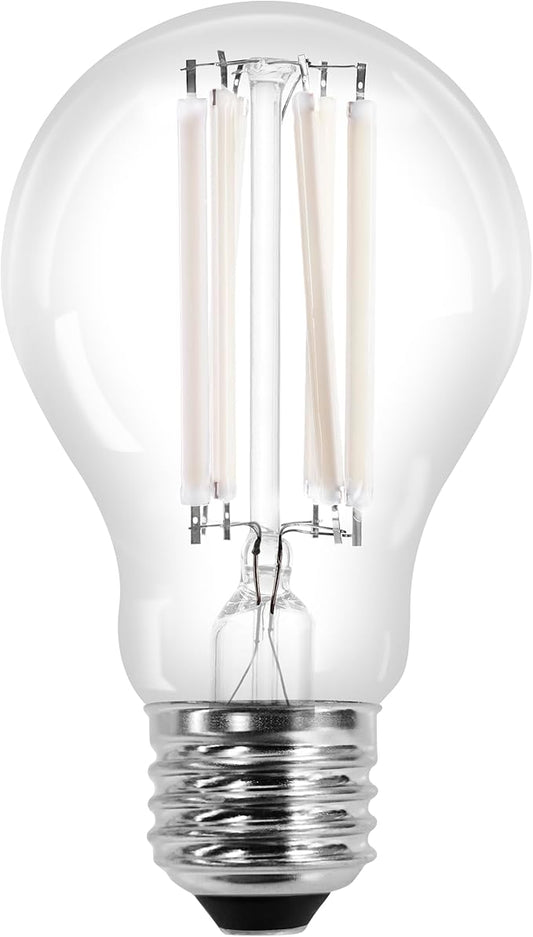Sylvania A19 Clear LED White Filament Bulb, 11.5W, Dimmable, 1500 LMS, Medium Base, 2700K, Soft White - 2 Pack (42172)