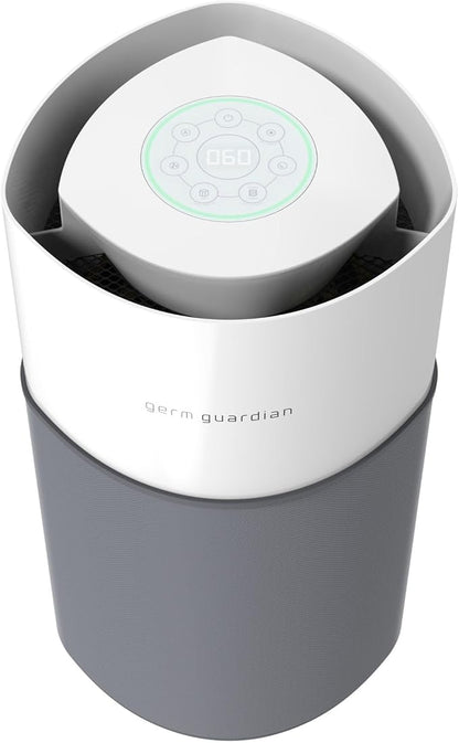 GermGuardian AirSafe+ XL Air Purifier for Home, 360° True HEPA Filter, UV-C Light, Air Quality Monitor, For Large Rooms Up to 1680 Sq Ft, Removes Smoke, Dust & Pet Dander, Gray/White, AC3200