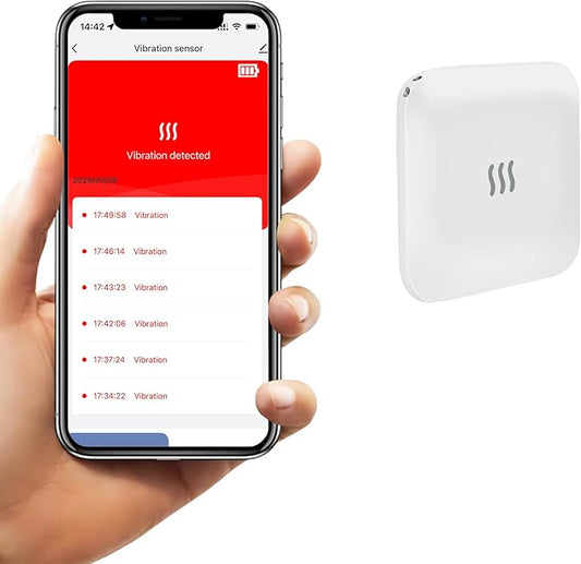 Tuya Zigbee Wireless Vibration Sensor: 120dB Alarm, Adjustable Sensitivity, Glass Breakage Detection. Suitable for Alarm Systems and Smart Home Automation, Supports Tuya App.