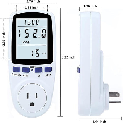 Upgraded Watt Meter Plug in Power Meter Home Energy Monitor Power Consumption Meter, Energy Voltage Amps Kill Tester with White Backlight, Overload Protection, 7 Modes Display (Pack of 2)