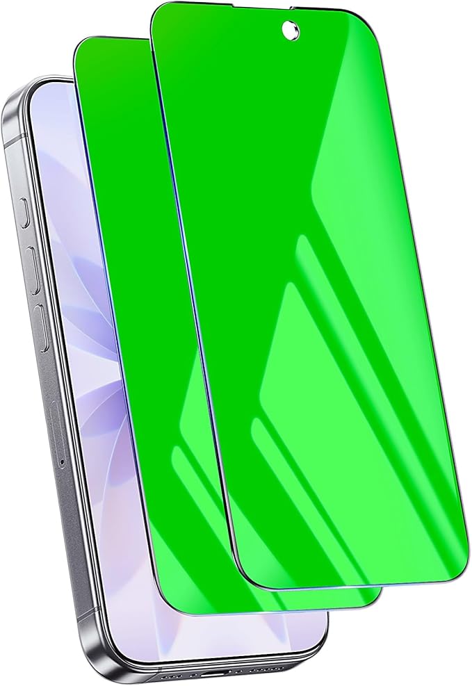 2 Pack for iPhone 17 Privacy Screen Protector Tempered Glass 6.3 inch Private Protective Film Anti-Blue Light Anti Spy No-Bubble Gradient Green [HD Clarity]