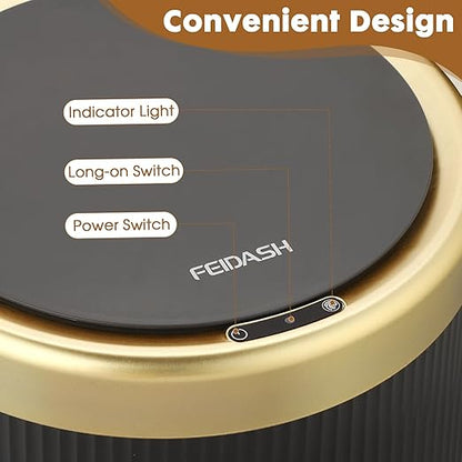Automatic Bathroom Trash Cans Touchless, 3.7 Gallon Modern Motion Sensor Trash Can with Lid,Diaper Trash Bin,Plastic Smart Garbage Can Suitable for Toilet, Bedroom, Office, Kitchen -Dark Gray