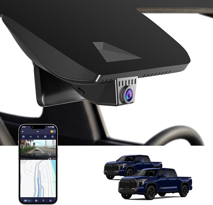 OEM Style Front 4K Dash Cam for Toyota Tundra 2022-2026, Sequoia 2023-2026,Hidden Design,WiFi & App Control,Loop Recording,G-Sensor,64GB Card