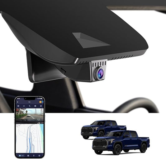 OEM Style Front 4K Dash Cam for Toyota Tundra 2022-2026, Sequoia 2023-2026,Hidden Design,WiFi & App Control,Loop Recording,G-Sensor,64GB Card