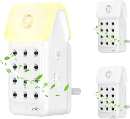 ySky Plug In Air Purifier for Home(3Packs), Negative Ion Air purifiers with Motion Sensor,Quiet Mini Air Ionizers for home,Bathroom,Bedroom,Portable Air ionizer for Odor,Pet smell