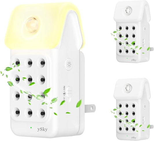 ySky Plug In Air Purifier for Home(3Packs), Negative Ion Air purifiers with Motion Sensor,Quiet Mini Air Ionizers for home,Bathroom,Bedroom,Portable Air ionizer for Odor,Pet smell
