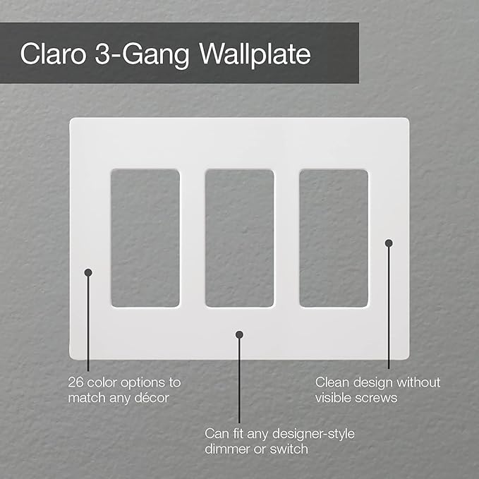 Lutron Claro 3 Gang Decorator/Rocker Wallplate, Satin, Taupe (2-Pack) | SC-3-TP