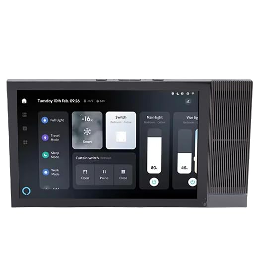 Jiawu 8 Inch Smart Home Control Panel with Built in Voice Control for Smart Scene Wall Panel, Easy Wall Mounted Installation