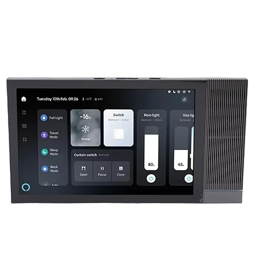 Jiawu 8 Inch Smart Home Control Panel with Built in Voice Control for Smart Scene Wall Panel, Easy Wall Mounted Installation