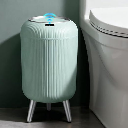 Automatic Motion Sensor Bathroom Trash Can Touchless,3 Gallon/11L Smart Garbage Bin,Mini Trash Can with Removable Legs for Toilet,Kitchen,Bedroom,Office,Smart Plastic Electric Garbage Cans-Blue