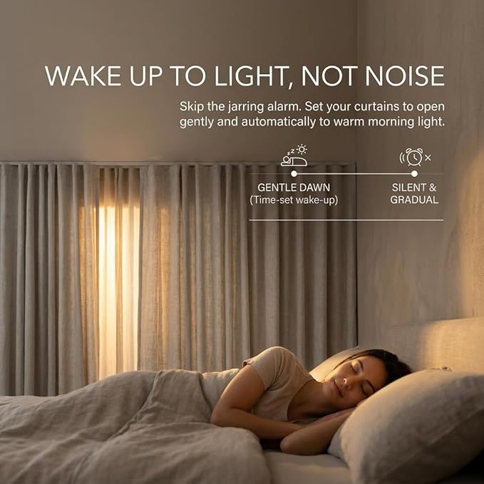 Quoya Smart Electric Curtain Track AT5810【Up to 7m (275inches)- Motorised and Adjustable】 Automated Rail Motor with App, Voice, Remote Control, Compatible with Alexa, Google and Siri