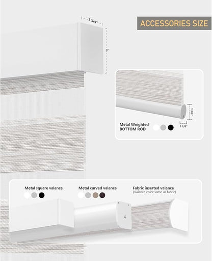 ACMEART Motorized Zebra Blinds,Smart APP & Remote Control 95% Blackout Shades,Compatible with Alexa,Custom Size Electric Window Blinds for Bedroom/Home/Office (Classical Light Beige)