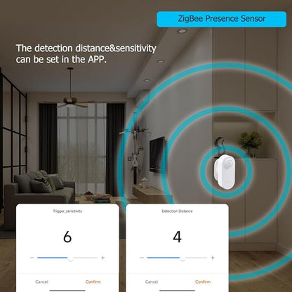 Presence Sensor Wireless, WenzhiIoT Smart Motion Sensor Zigbee 24 GHz Radar MmWave Presence Sensor Movement Body Motion Detection with Luminance/Distance Tuya Smart Life Home Assistant