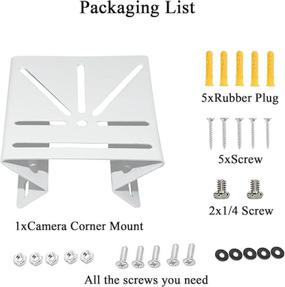 Metal Camera Corner Mount Compatible with TP-Link Tapo C500/C510W/C520WS/C530WS,Reolink Argus PT/Go PT Ultra,AOSU SolarCam D1 Classic/Max/SE/Lite,PTZ Camera, Large Outside Wall Corner Mount Bracket