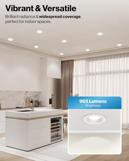 Sunco 12 Pack 6 Inch LED Can Lights, Retrofit Recessed Lighting, Smooth Trim, 965 LM, 13W (75W Equivalent), 4000K Cool White, Dimmable, Damp Rated UL.