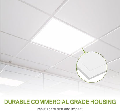 ASD 2 Pack 2x2 Smart LED Flat Panel Light - 35W UL DLC | 4362LM 3500K 4000K 5000K Selectable Dimmable 2x2 LED Drop Ceiling Light Fixture | 2 x 2 Lights WiFi App Controlled Alexa & Google Assistant