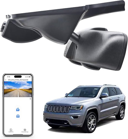 Mangoal 4K Dash Cam Custom Fit for Jeep Grand Cherokee 2016 2017 2018 2019 2020 2021, Grand Cherokee WK 2022 (Model C), Laredo Laredo X Overland Summit Trackhawk, OEM Look, WiFi & App,128GB Card