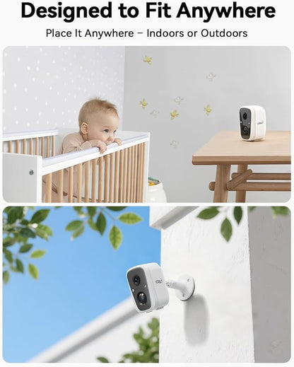 Solar Security Camera Outdoor Wireless, 4MP Solar Powered WiFi Cameras for Home Security Surveillance Indoor 2.4G/5G WiFi, Color Night Vision, Motion Detection, SD Card/Cloud Storage