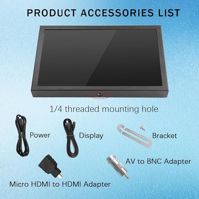 7 Inch Mini Monitor HDMI, Portable Vga Monitor with AV BNC 1024×600 LCD Screen with Built-in Speakers,IPS Multi-Function Small Display for Raspberry Pi PC/TV/DVD/CVBS