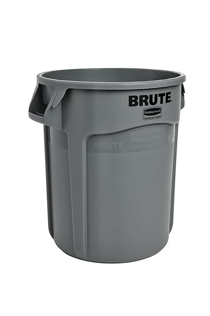 Rubbermaid Commercial Products BRUTE Heavy-Duty Round Trash/Garbage Can, 20-Gallon, Gray,Outdoor Waste Container for Landscapers/Construction/Restaurants/Back of House/Offices/Warehouses