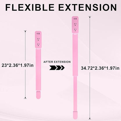 Electrical Outlet Extender Stick - Features USB-A, USB-C and 2 AC Outlets, Extends 22"-34", Rotates 180° Access Hard-to-Reach Outlets, Wall Plug Power Socket Expander Nightstands, Sofa, Desks and More