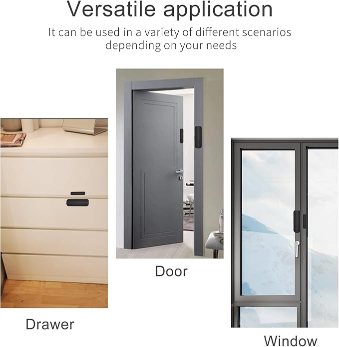 WiFi Door and Window Sensor for Home Security, 1 Pack, Smart App Notifications, No Batteries Included, Black