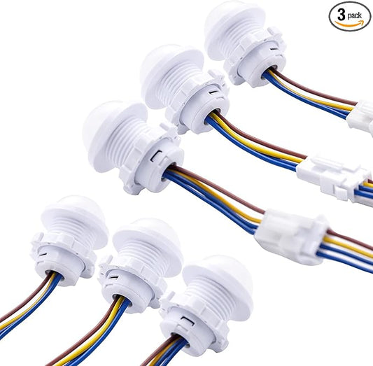 6 Pack Motion Sensor Switch 85-265V 40W, PIR Wall/Ceiling Mount with 30s Auto-Off & Night Mode