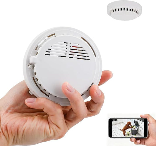 LIZVIE Hidden Camera Smoke Detector, Manual DIY Design, 5000mAh Ceiling-Mounted 1080P HD Night Vision & Motion Detection APP Remote Control for Home/Office Indoor Surveillance Security