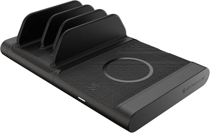 Scosche BLKIT5-SP0 BaseLynx Qi-Certified Modular Customizable Wireless Charging Station Compatible with All Qi, Power Delivery 3.0, Standard USB-C & USB-A Devices