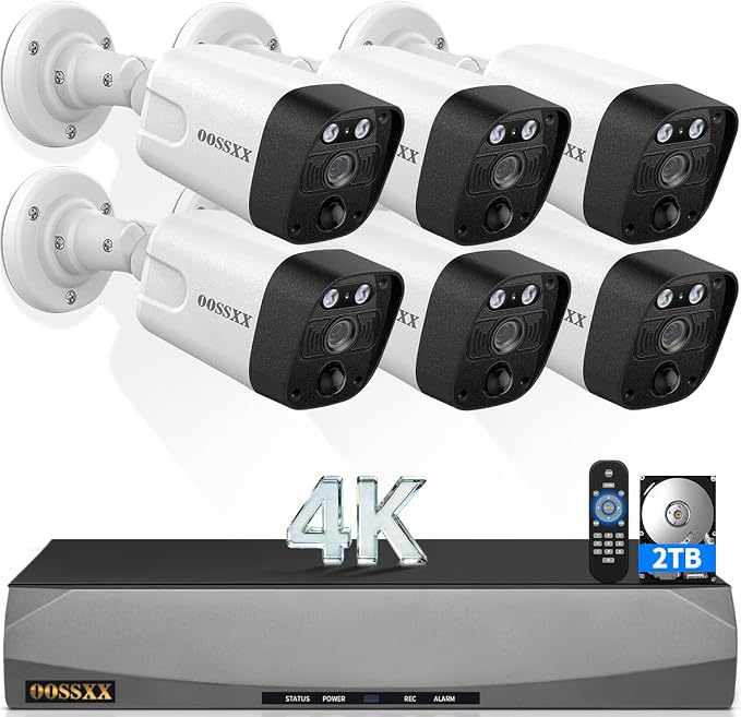 4K POE Wired Outdoor Home Security Camera System Surveillance Cameras