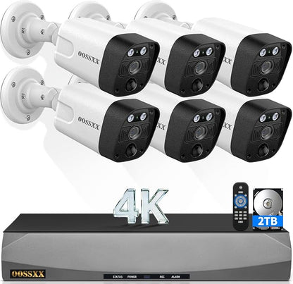 4K POE Wired Outdoor Home Security Camera System Surveillance Cameras