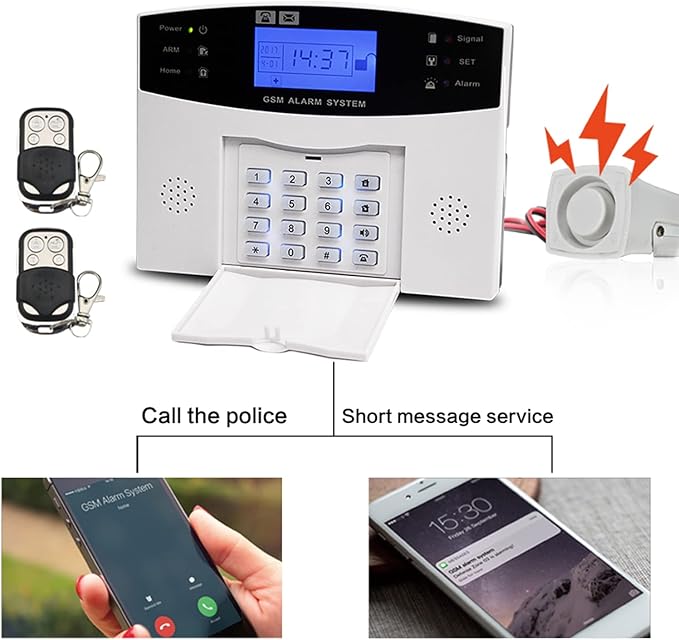 Alarm System, Sunydog GSM Alarm System Tuya Smart Home Security Alarm System with LCD Display, Support Two-Way Voice Intercom