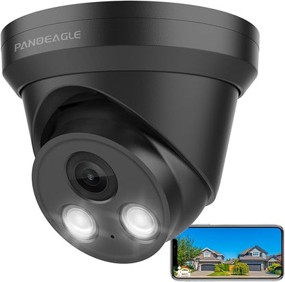 PANOEAGLE 8MP PoE IP Dome Security Camera, 4K AI Surveillance Camera Outdoor, 98ft EXIR IR Night Vision, Smart Human/Vehicle Detection, Wide Angle 2.8mm Lens, Built-in Mic, IP67 Weatherproof (Black)