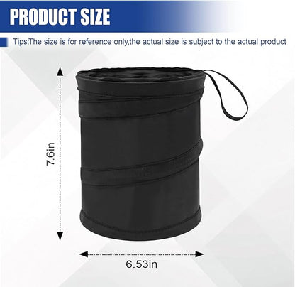 Collapsible Car Trash Can, Mini Portable Automotive Garbage Bag, Pop-Up Vehicle Rubbish Bin, Waterproof Waste Basket Bin with Magic Sticker, Hanging Washable Auto Trash Bag (2PCS)