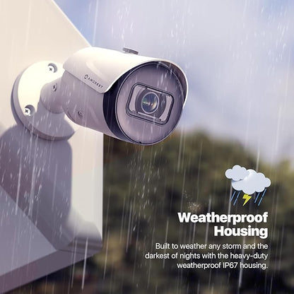 Amcrest 2-Pack UltraHD 4K (8MP) Bullet POE IP Camera, 3840x2160, 98ft NightVision, IP67 Weatherproof, 125° FOV, Supports up to 256GB MicroSD Recording, White (2PACK-IP8M-2496EW-AI-V3)
