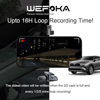 Front 4K Dash Cam for 2020-2025 Toyota Highlander LE Limited L XLE XSE Platinum (Gen4/UX70), OEM Look, Dual HD Video, WiFi & APP, Loop Recording, G-Sensor, Easy to Set, 128GB Card (F10pro)