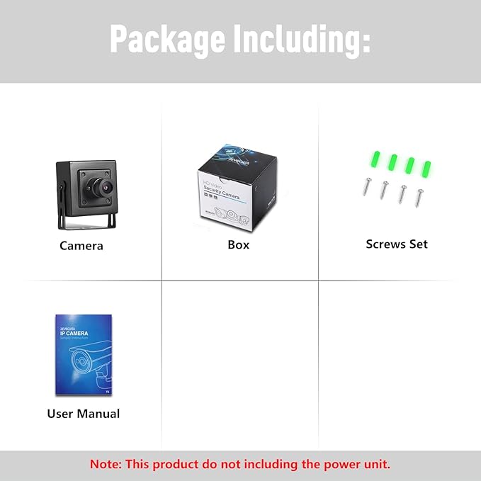 5MP POE Mini IP Camera, Built in Microphone, UltraHD Indoor Small Security Camera with Audio, 3.6mm Lens(75° FOV), H.265/H.264, Smart Phone/PC App (I706-P-A)