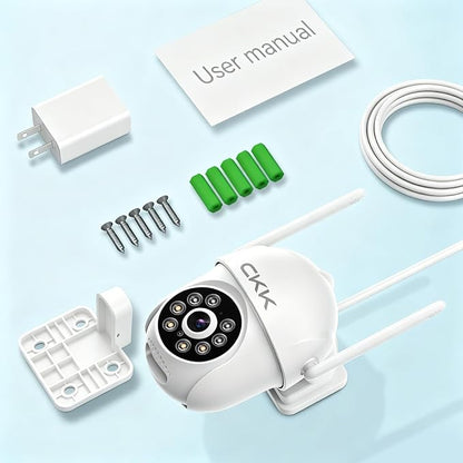 CKK 2K Security Camera Outdoor Corded Power, WiFi Wireless Security Cameras