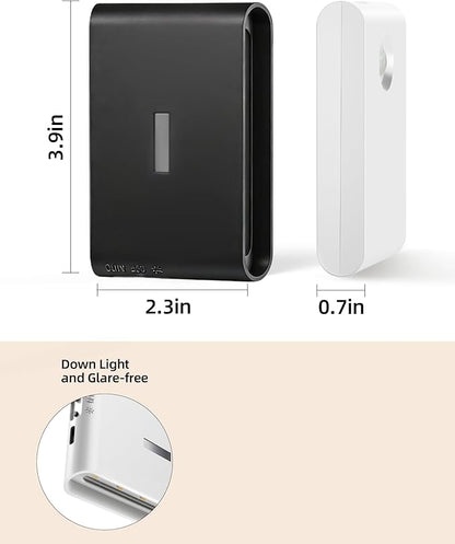 EZVALO 6 Pack Motion Sensor Night Lights, Sync LED Stair Lights Indoor, 1500mAh Rechargeable, Magnetic & Dimmable, 3000K Soft White, Portable Nightlight for Hallway, Stairs, Bathroom, Bedroom (Black)