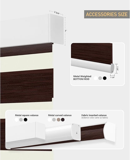 ACMEART Motorized Zebra Blinds,Smart APP & Remote Control 95% Blackout Shades,Compatible with Alexa,Custom Size Electric Window Blinds for Bedroom/Home/Office (Classical Chocolate)