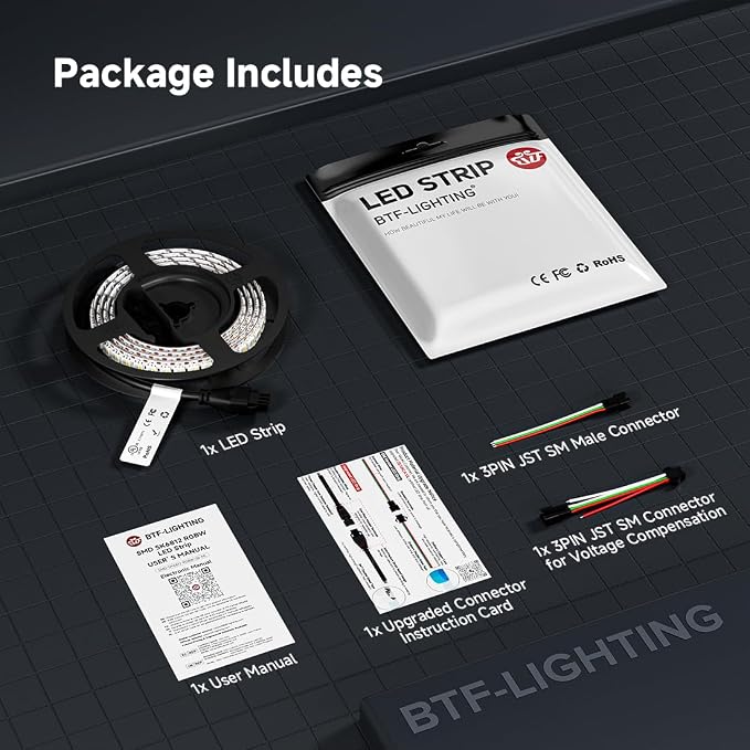 BTF-LIGHTING RGB+Warm White SK6812 LED Strip 3.28FT 144LED IP30 DC12V | RGBW Individually Addressable UL Listed 4 Colors in 1 Light (Similar WS2812B) White PCB(No Adapter or Controller)